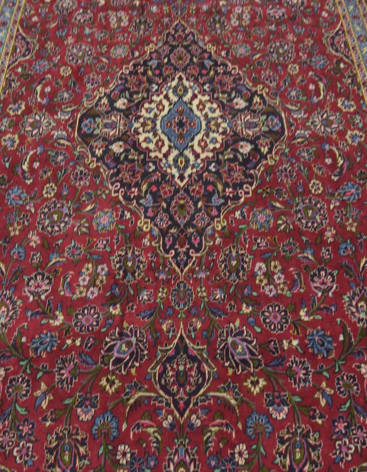 Detail image of 9' 9 x 13' 3 Hand Knotted Kashan Persian Wool Rug