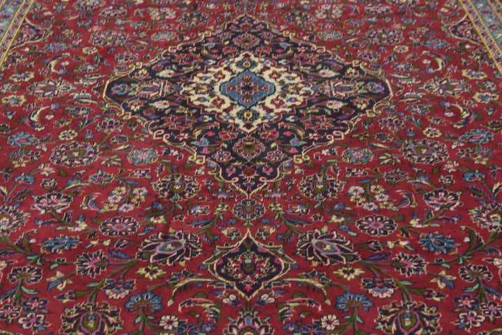 9' 9 x 13' 3 Hand Knotted Kashan Persian Wool Rug