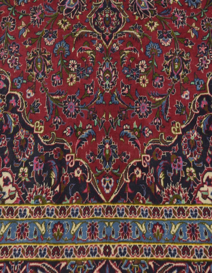 Detail image of 9' 9 x 13' 3 Hand Knotted Kashan Persian Wool Rug