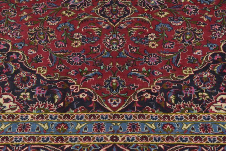 9' 9 x 13' 3 Hand Knotted Kashan Persian Wool Rug