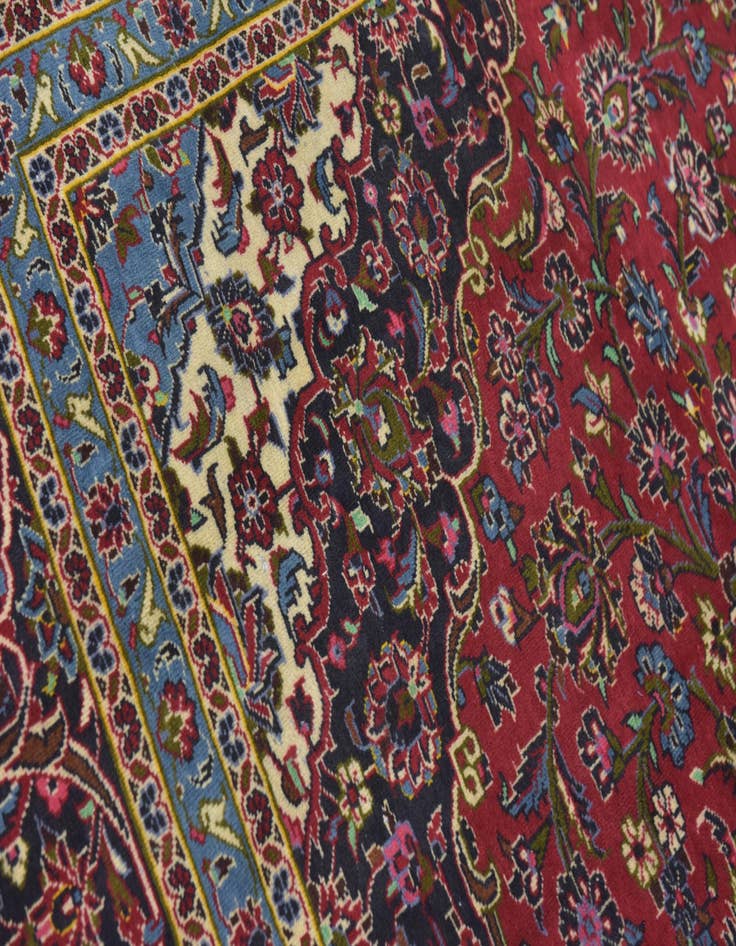 Detail image of 9' 9 x 13' 3 Hand Knotted Kashan Persian Wool Rug