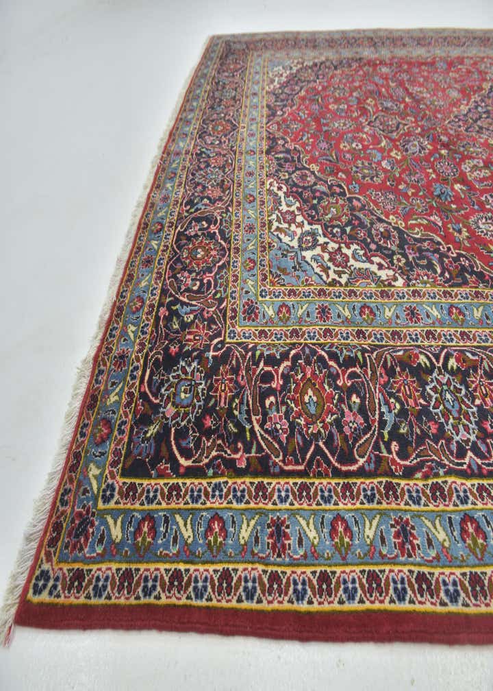 9' 9 x 13' 3 Hand Knotted Kashan Persian Wool Rug