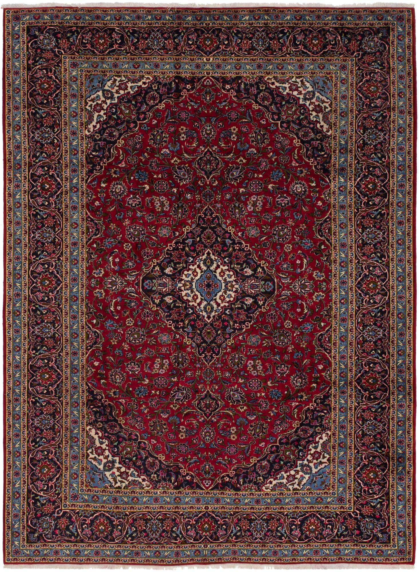 9' 9 x 13' 3 Hand Knotted Kashan Persian Wool Rug
