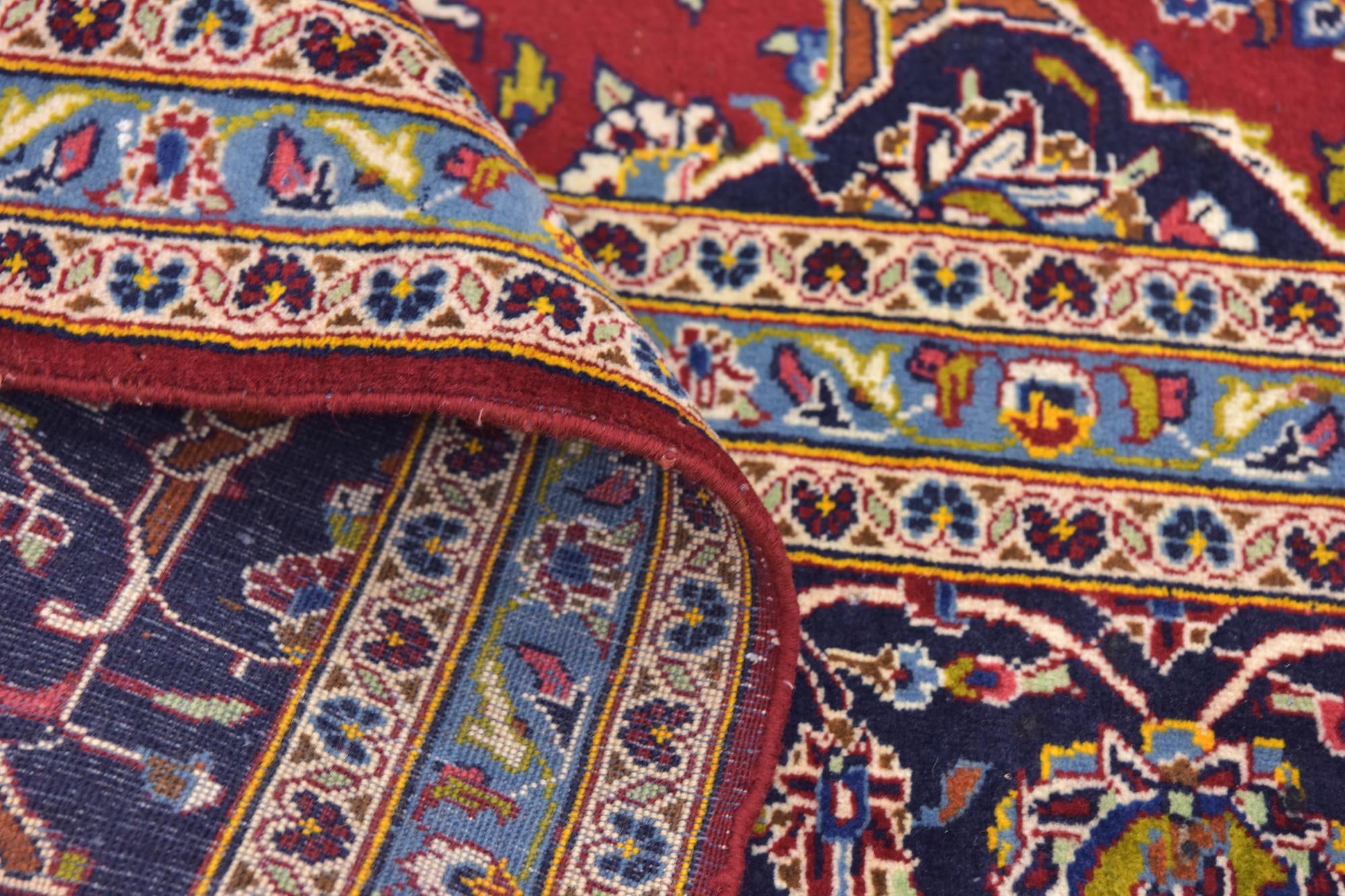 9' 9 x 13' 6 Hand Knotted Kashan Persian Wool Rug