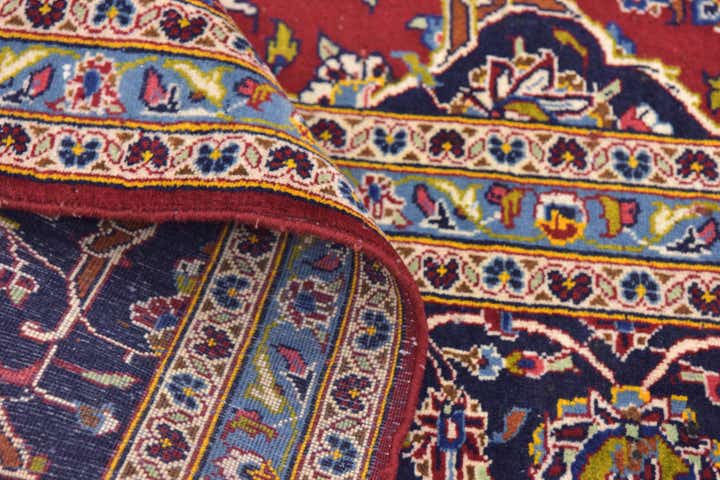9' 9 x 13' 6 Hand Knotted Kashan Persian Wool Rug
