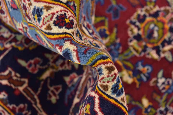 9' 9 x 13' 6 Hand Knotted Kashan Persian Wool Rug