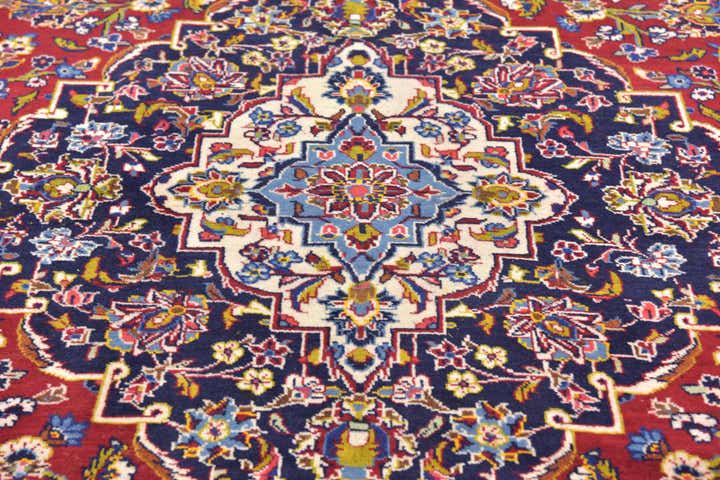 9' 9 x 13' 6 Hand Knotted Kashan Persian Wool Rug