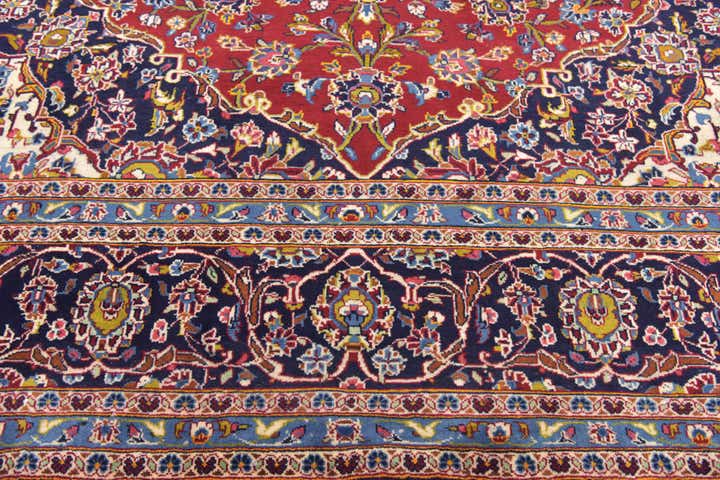 9' 9 x 13' 6 Hand Knotted Kashan Persian Wool Rug