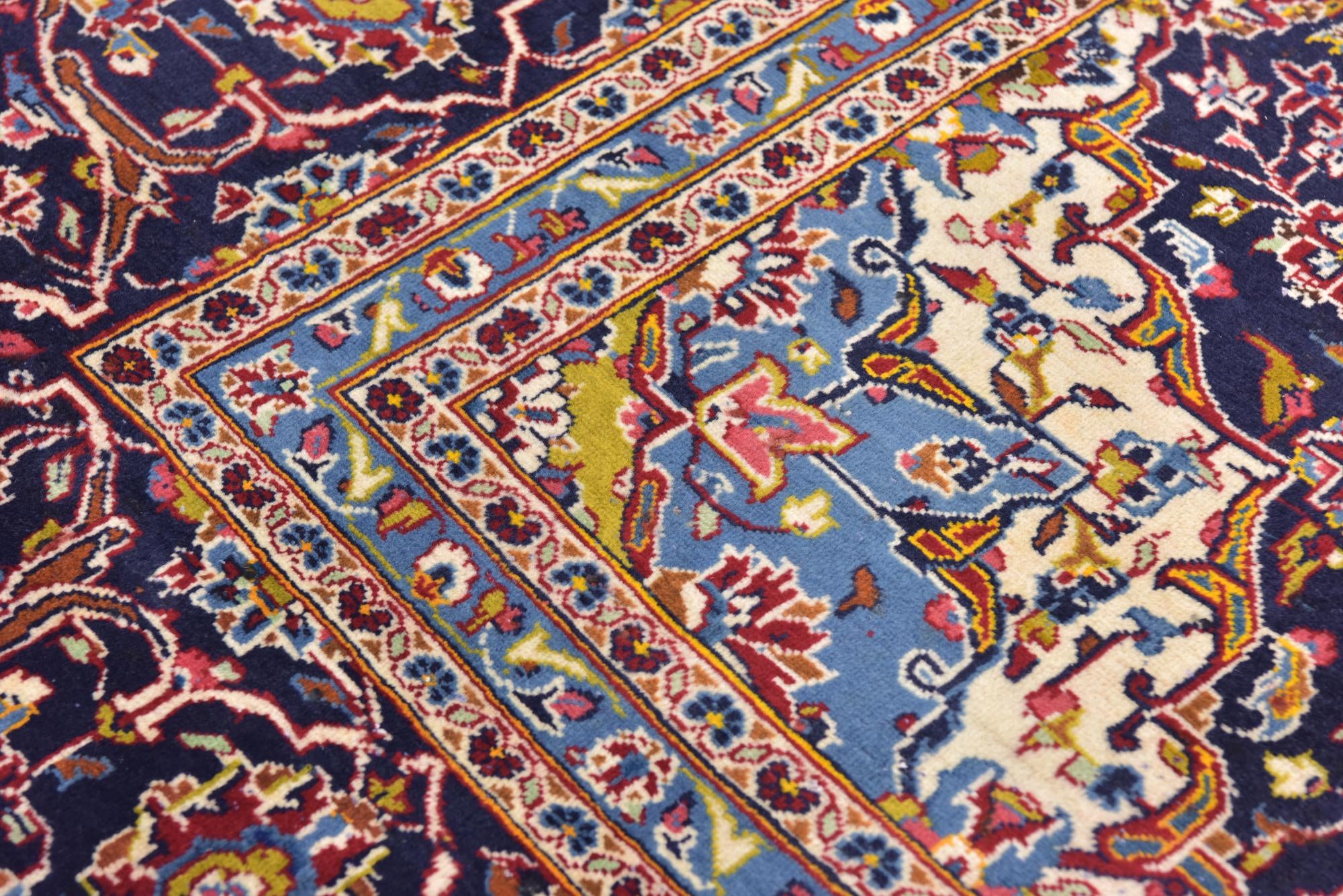 9' 9 x 13' 6 Hand Knotted Kashan Persian Wool Rug