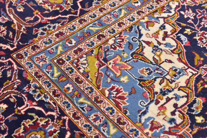 9' 9 x 13' 6 Hand Knotted Kashan Persian Wool Rug