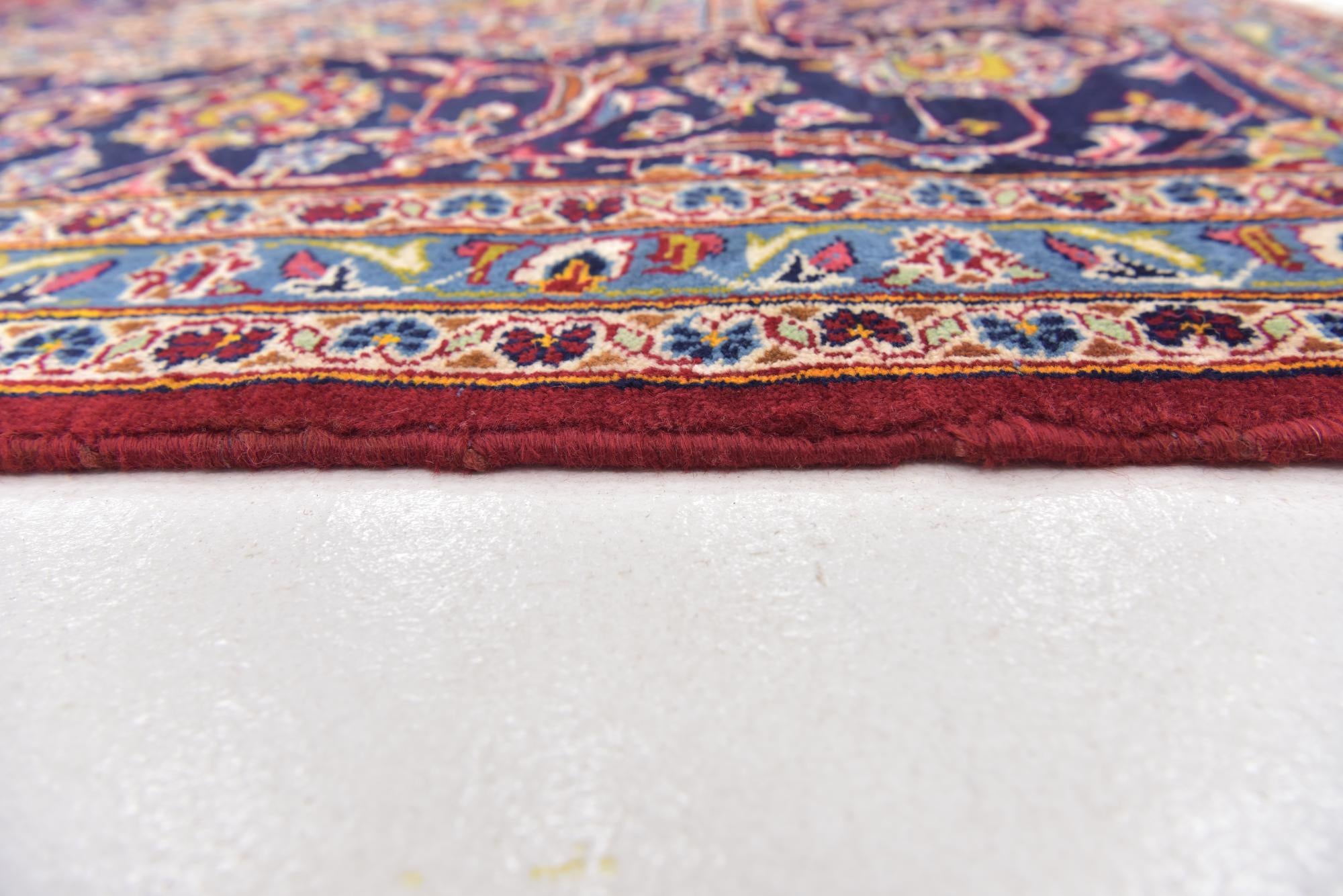 9' 9 x 13' 6 Hand Knotted Kashan Persian Wool Rug