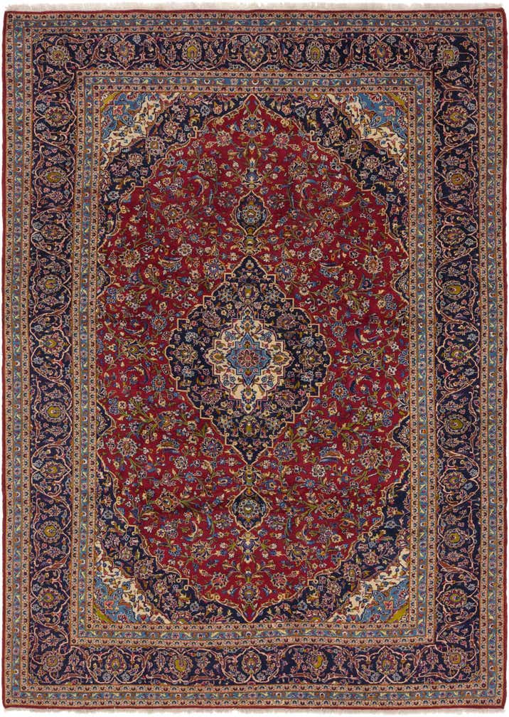 9' 9 x 13' 6 Hand Knotted Kashan Persian Wool Rug