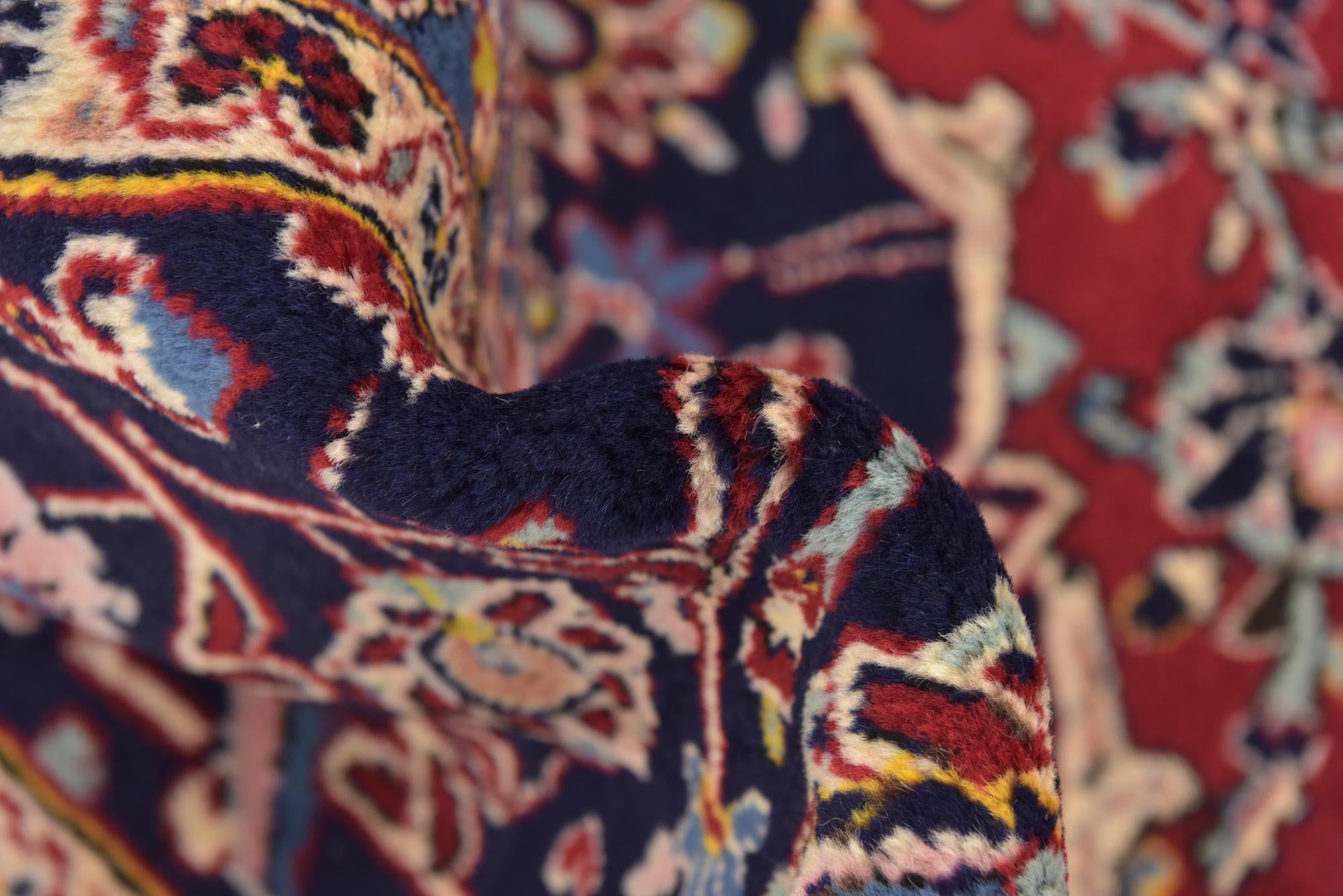 9' 9 x 13' Hand Knotted Kashan Persian Wool Rug
