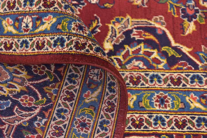9' 8 x 13' 9 Hand Knotted Kashan Persian Wool Rug