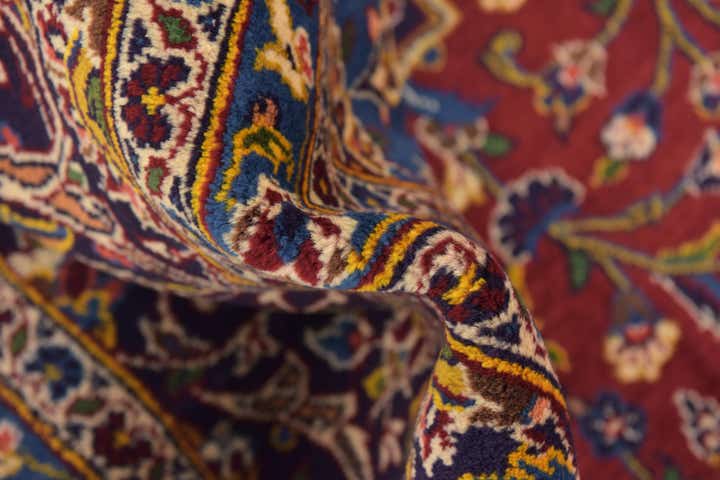 9' 8 x 13' 9 Hand Knotted Kashan Persian Wool Rug