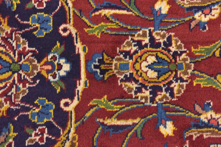 9' 8 x 13' 9 Hand Knotted Kashan Persian Wool Rug