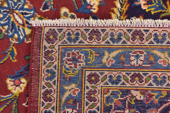 9' 8 x 13' 9 Hand Knotted Kashan Persian Wool Rug