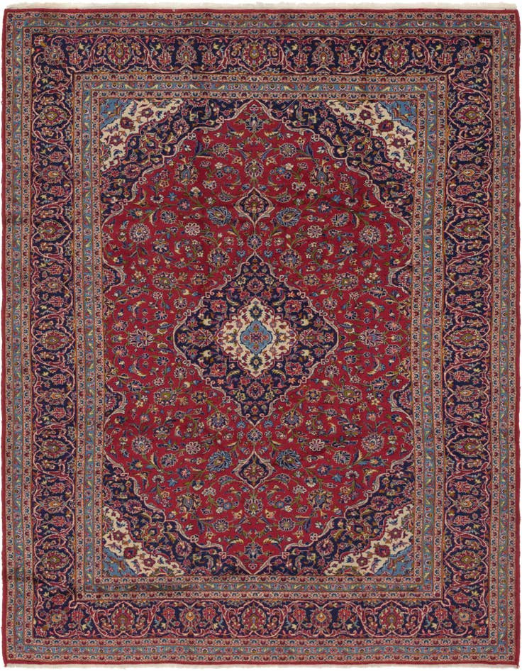 Detail image of 9' 8 x 13' 2 Hand Knotted Kashan Persian Wool Rug