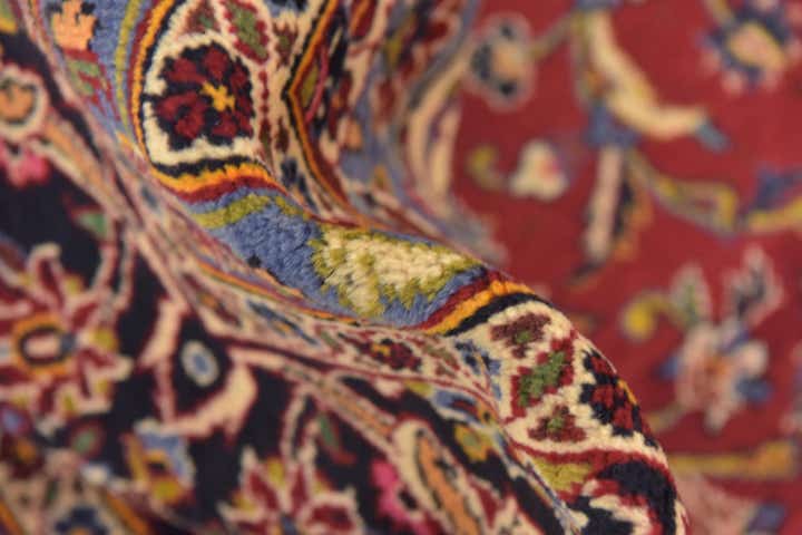 9' 8 x 12' 7 Hand Knotted Kashan Persian Wool Rug