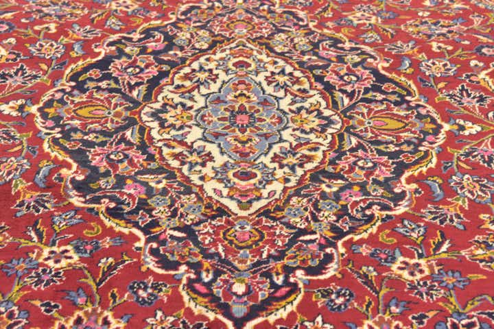 9' 8 x 12' 7 Hand Knotted Kashan Persian Wool Rug