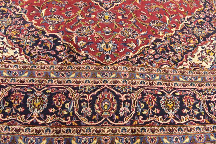 9' 8 x 12' 7 Hand Knotted Kashan Persian Wool Rug