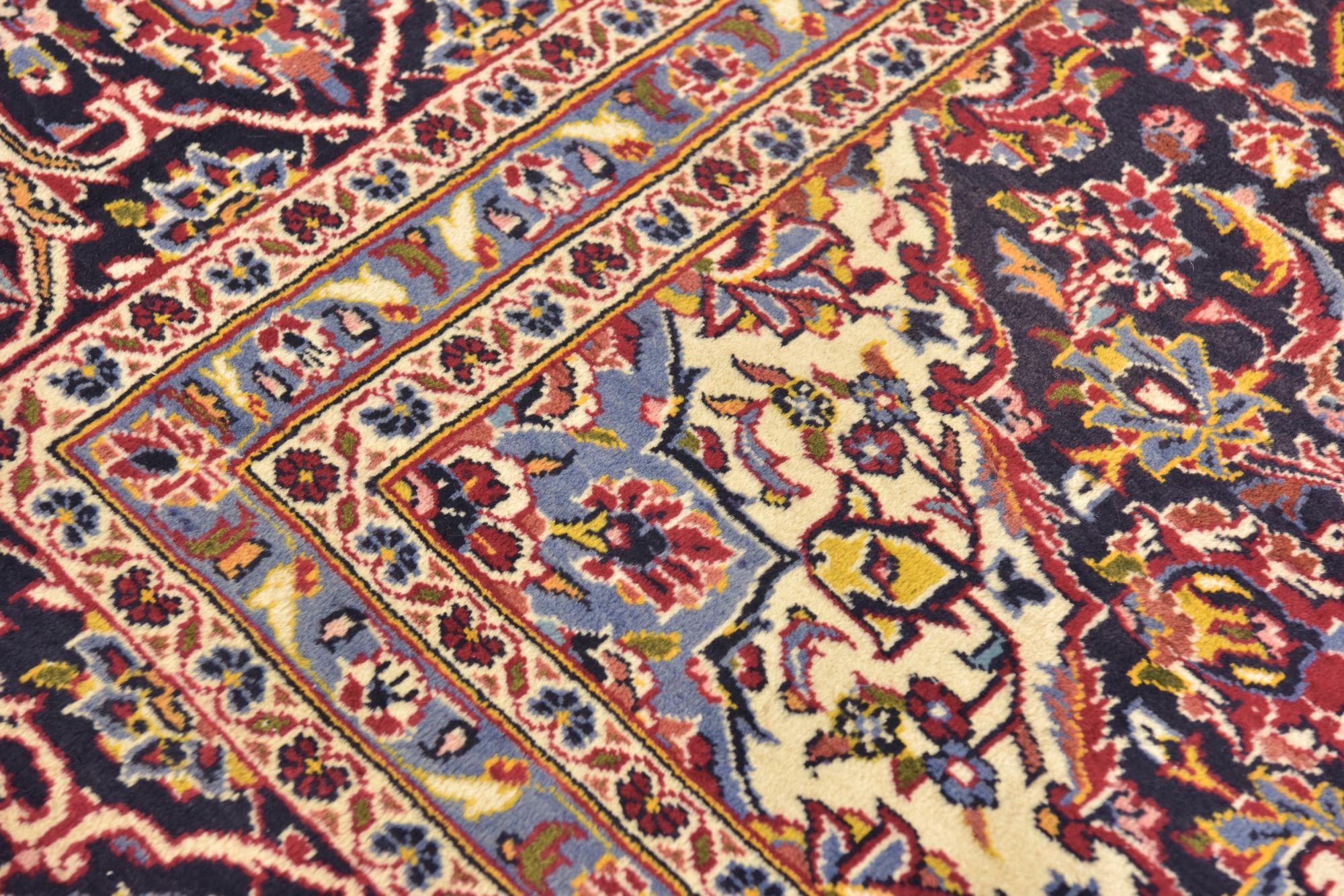9' 8 x 12' 7 Hand Knotted Kashan Persian Wool Rug