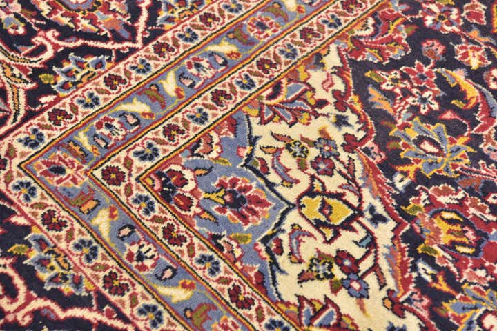 9' 8 x 12' 7 Hand Knotted Kashan Persian Wool Rug
