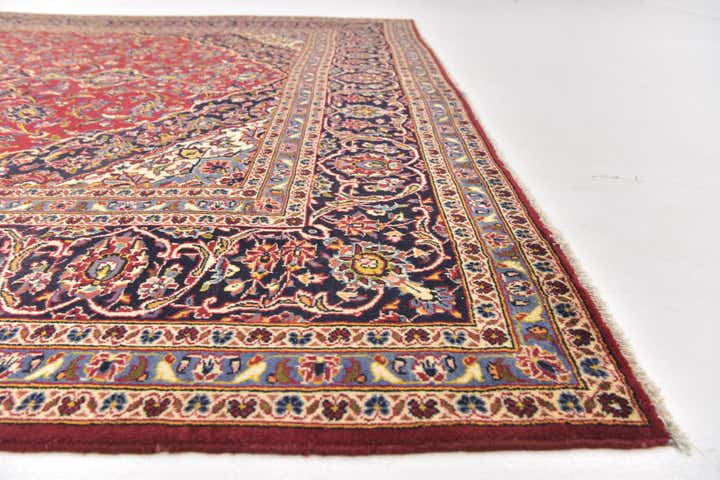 9' 8 x 12' 7 Hand Knotted Kashan Persian Wool Rug
