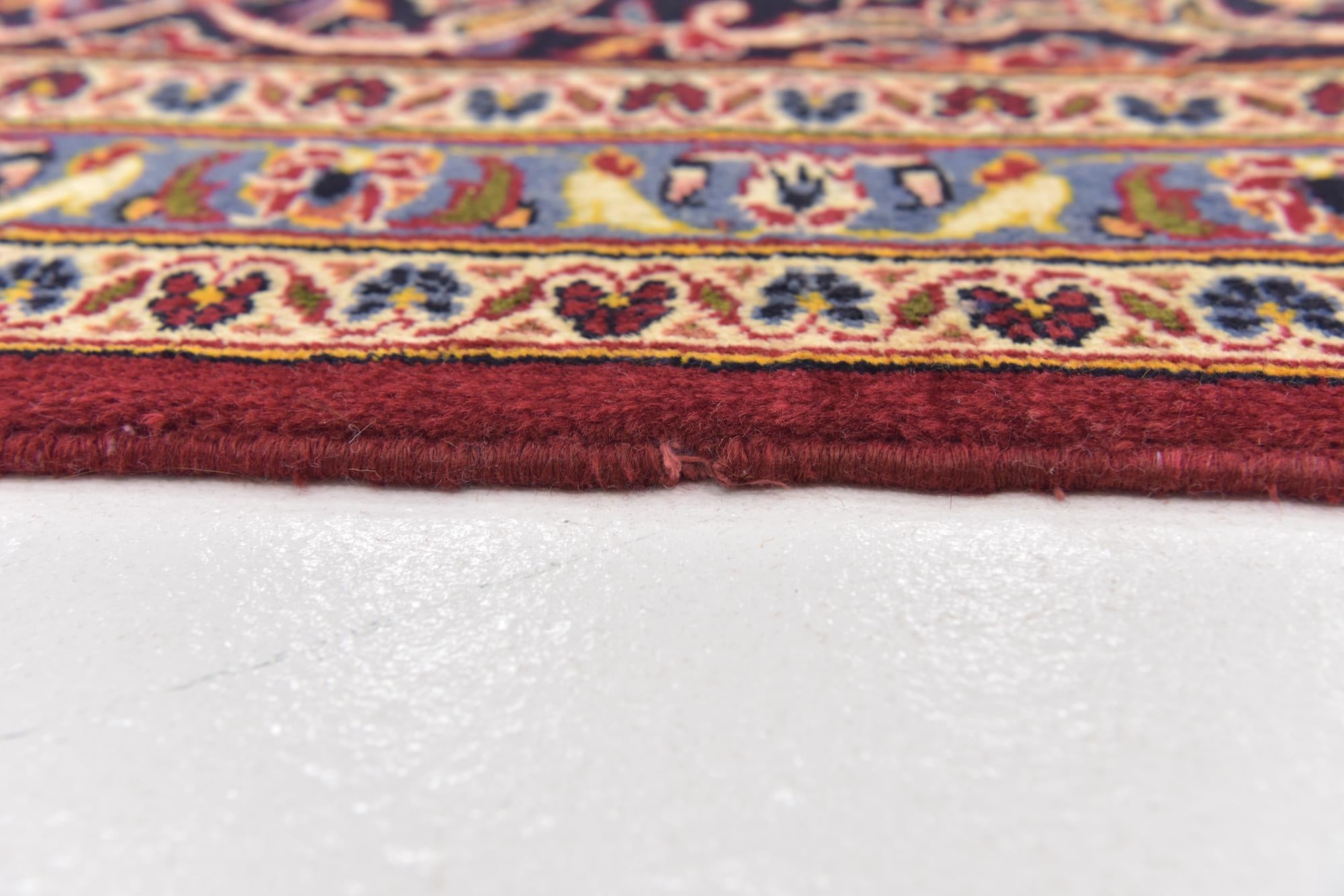 9' 8 x 12' 7 Hand Knotted Kashan Persian Wool Rug