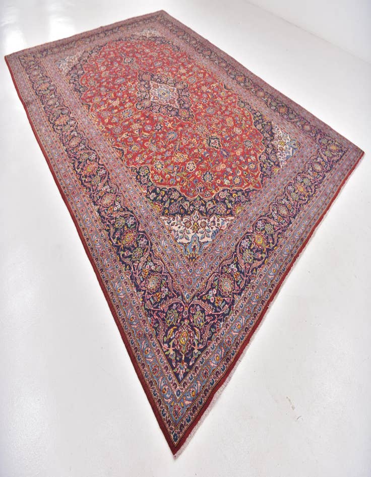 Detail image of 9' 9 x 13' 2 Hand Knotted Kashan Persian Wool Rug