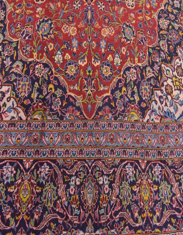 Detail image of 9' 9 x 13' 2 Hand Knotted Kashan Persian Wool Rug