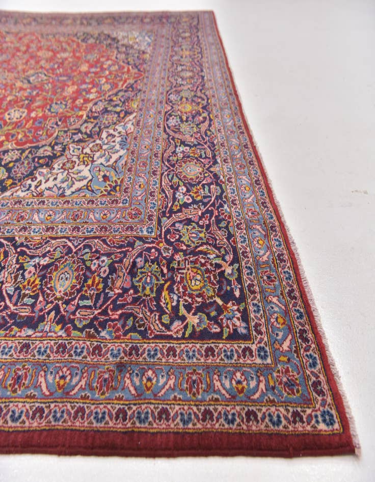 Detail image of 9' 9 x 13' 2 Hand Knotted Kashan Persian Wool Rug