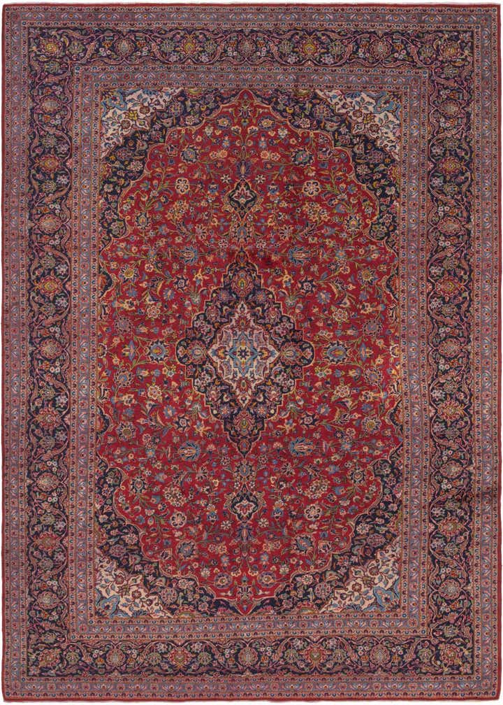 9' 9 x 13' 2 Hand Knotted Kashan Persian Wool Rug