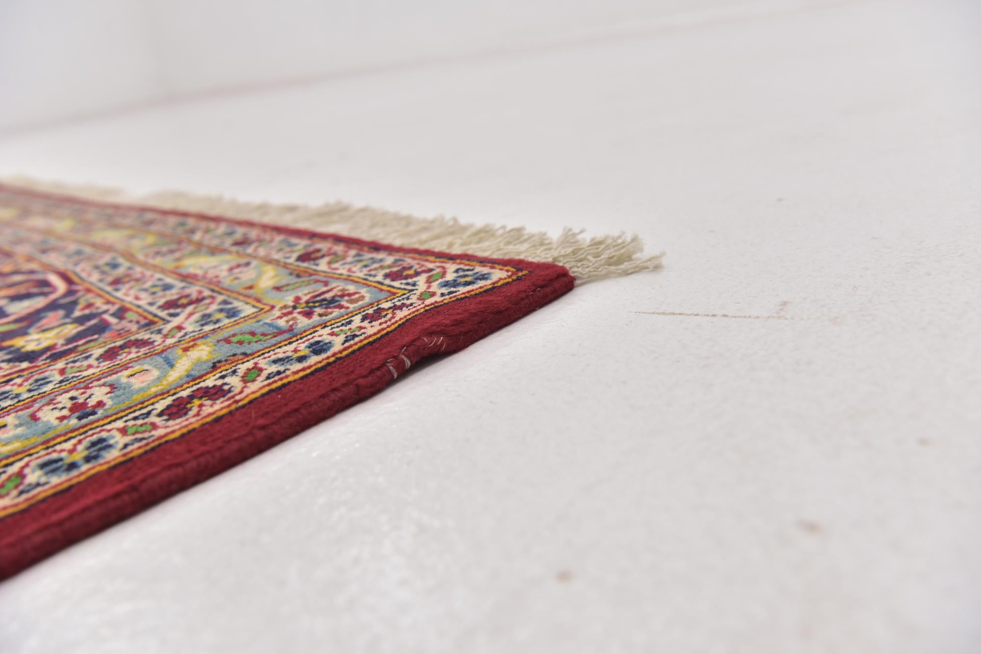 9' 7 x 12' 10 Hand Knotted Kashan Persian Wool Rug