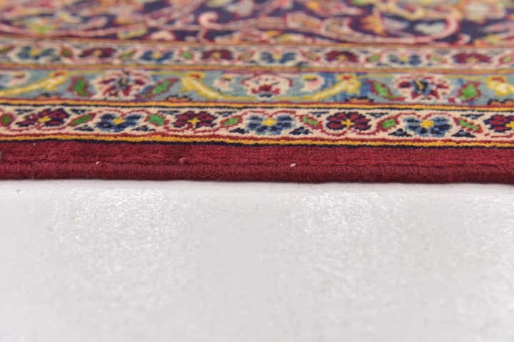 9' 7 x 12' 10 Hand Knotted Kashan Persian Wool Rug