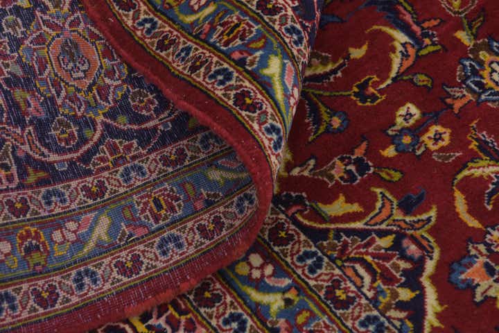 9' 9 x 13' 9 Hand Knotted Kashan Persian Wool Rug