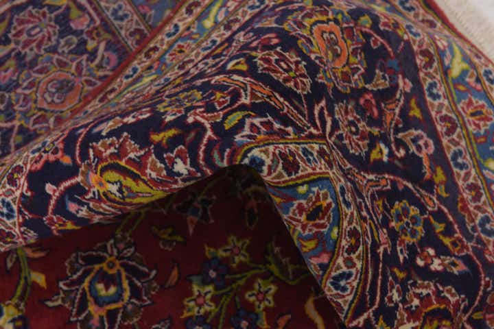 9' 9 x 13' 9 Hand Knotted Kashan Persian Wool Rug