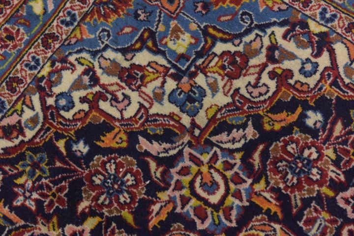 9' 9 x 13' 9 Hand Knotted Kashan Persian Wool Rug