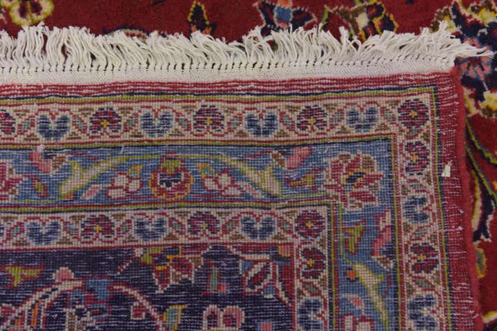 9' 9 x 13' 9 Hand Knotted Kashan Persian Wool Rug