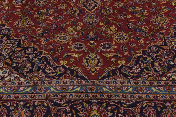 9' 9 x 13' 9 Hand Knotted Kashan Persian Wool Rug