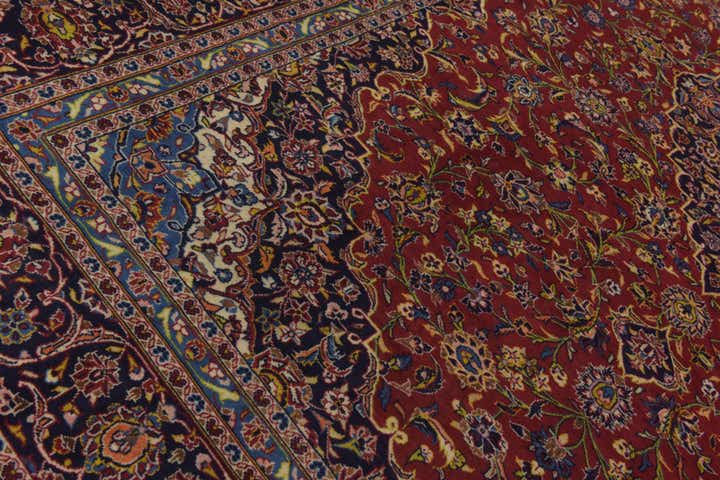 9' 9 x 13' 9 Hand Knotted Kashan Persian Wool Rug