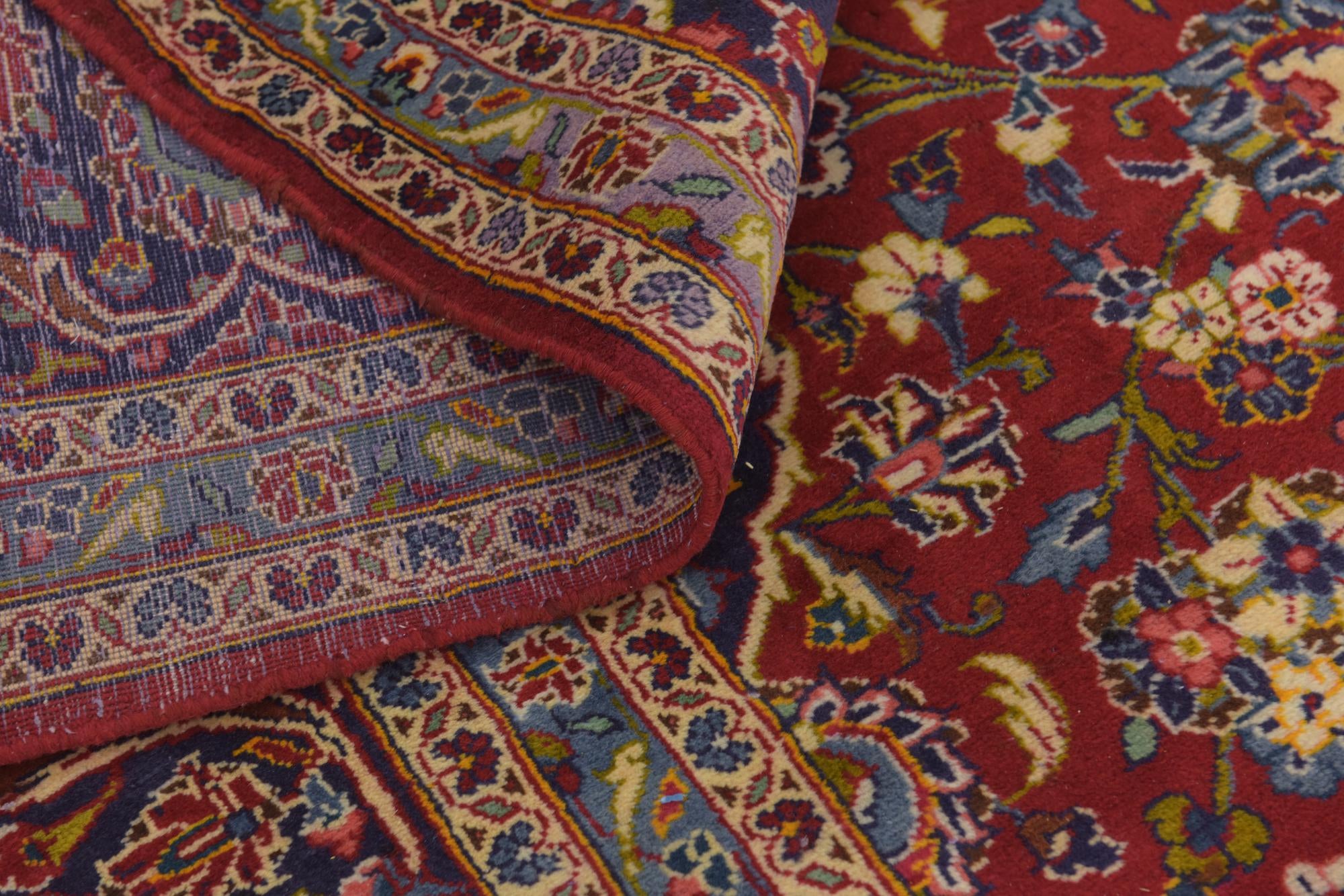 9' 8 x 13' 5 Hand Knotted Kashan Persian Wool Rug