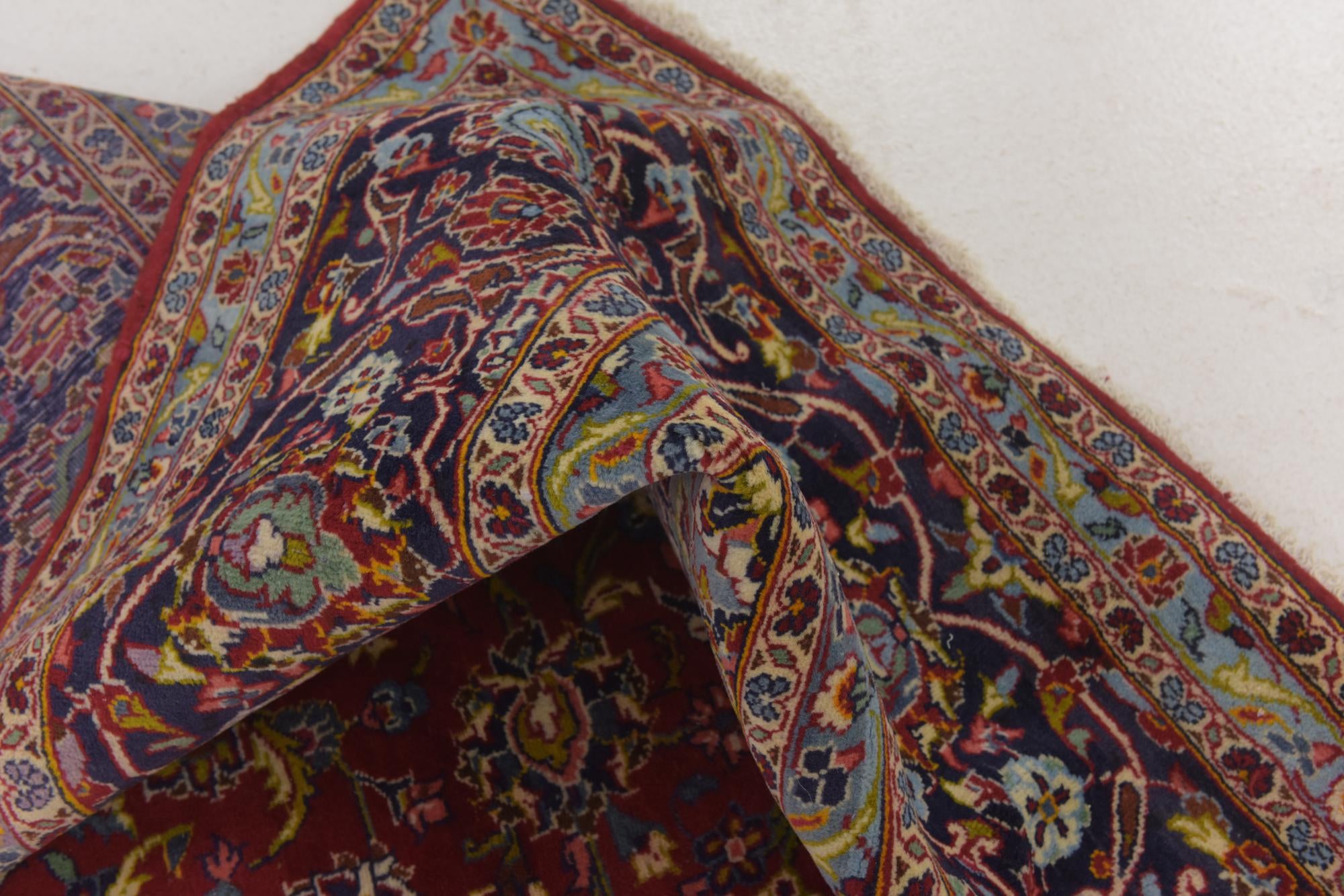 9' 8 x 13' 5 Hand Knotted Kashan Persian Wool Rug
