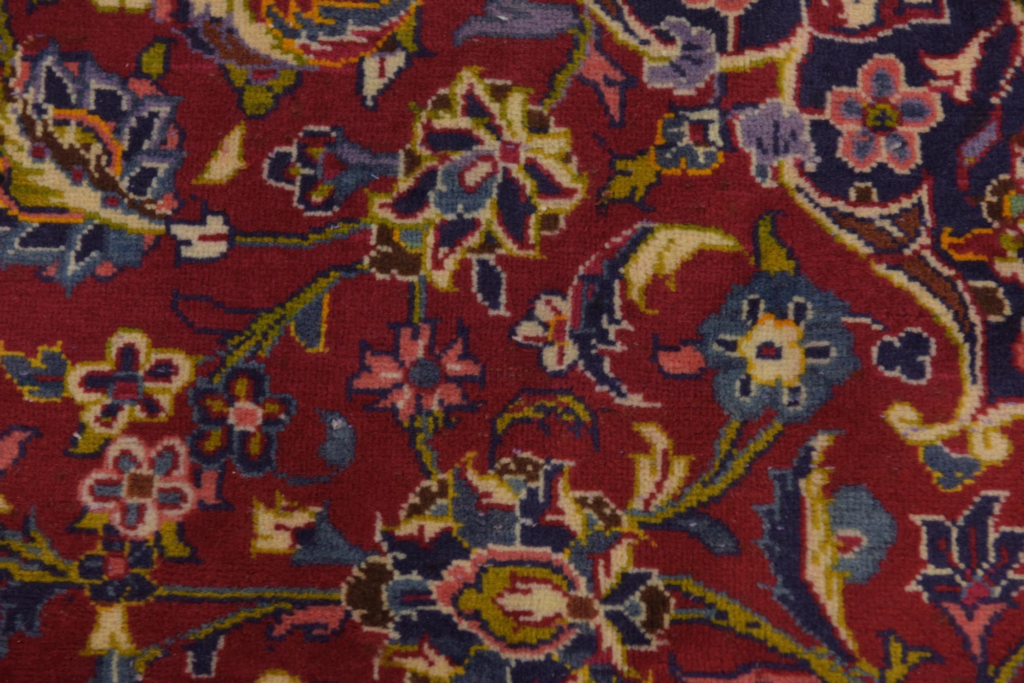 9' 8 x 13' 5 Hand Knotted Kashan Persian Wool Rug