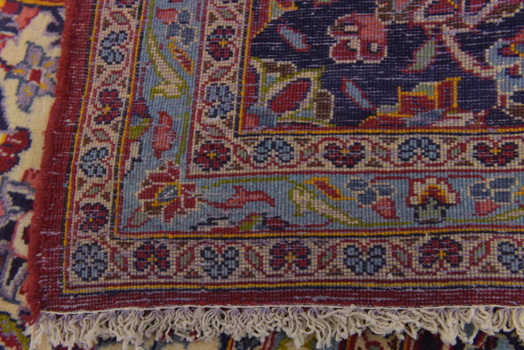 9' 8 x 13' 5 Hand Knotted Kashan Persian Wool Rug
