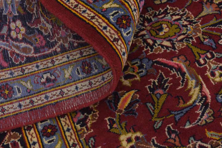 8' 7 x 12' 3 Hand Knotted Kashan Persian Wool Rug