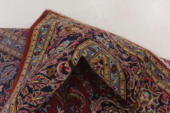 8' 7 x 12' 3 Hand Knotted Kashan Persian Wool Rug