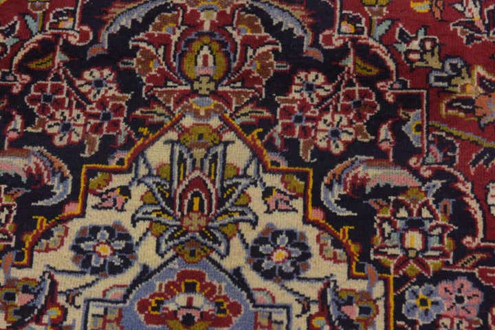 8' 7 x 12' 3 Hand Knotted Kashan Persian Wool Rug