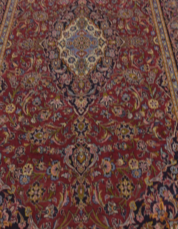 Detail image of 8' 7 x 12' 3  Hand Knotted Kashan Persian Wool Rug