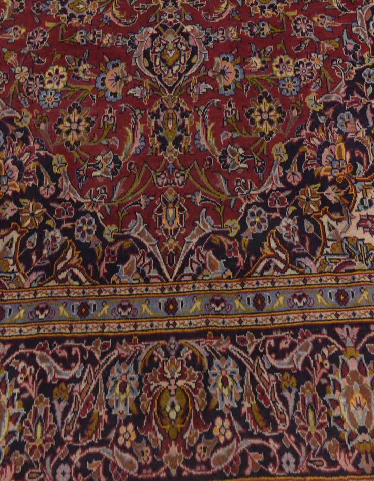 Detail image of 8' 7 x 12' 3  Hand Knotted Kashan Persian Wool Rug